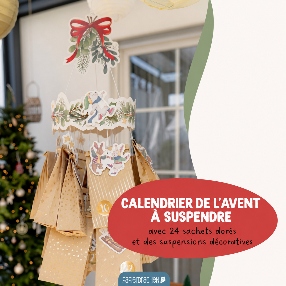 Calendrier de l’Avent à garnir et à suspendre