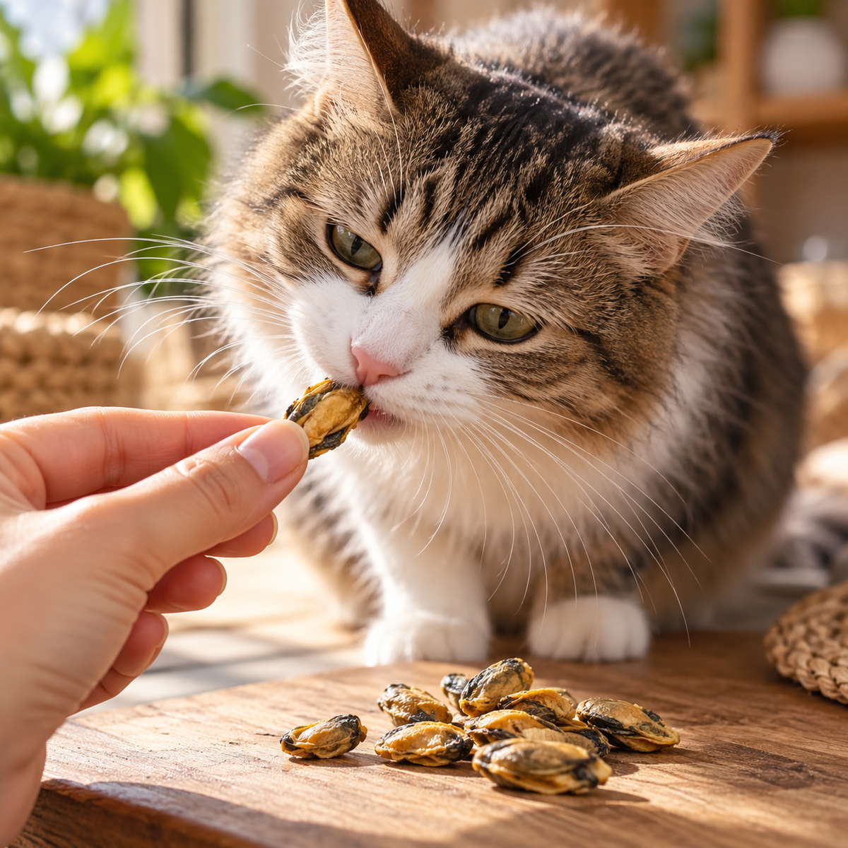 Delicias de mejillón de labios verdes para perros y gatos