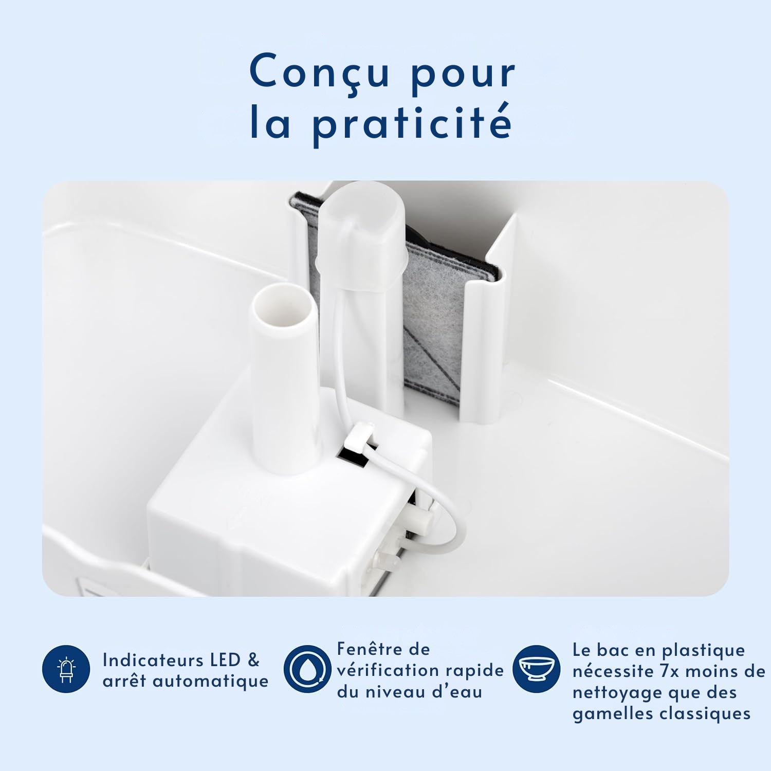 Fontaine à eau Viva silencieuse à double filtration