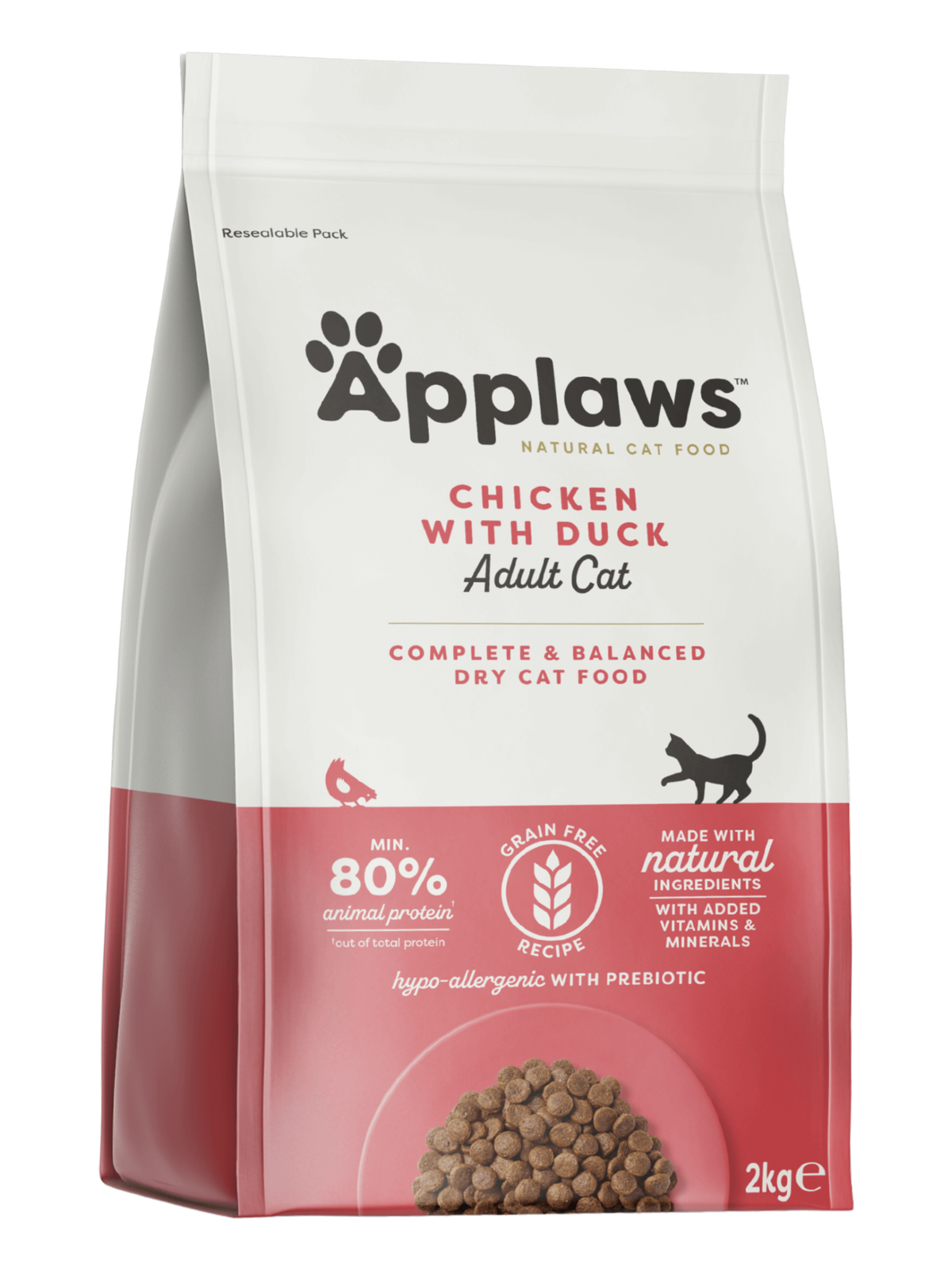 Chicken and duck kibble for adult cats