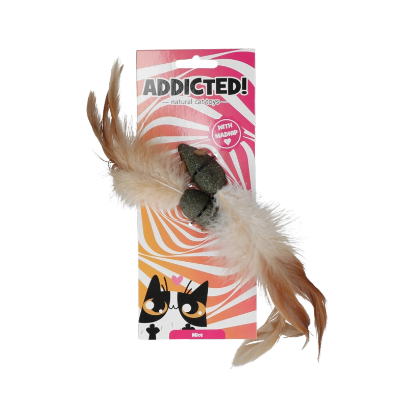 Matatabi mouse duo with feathers