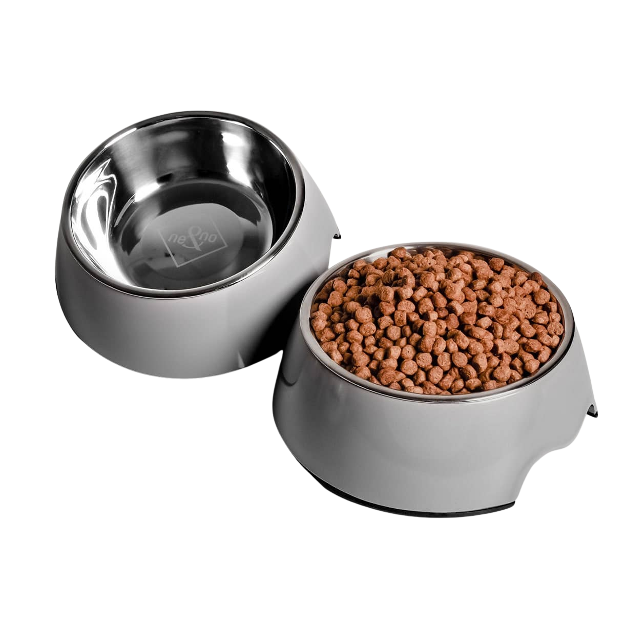 Set of 2 melamine and stainless steel bowls