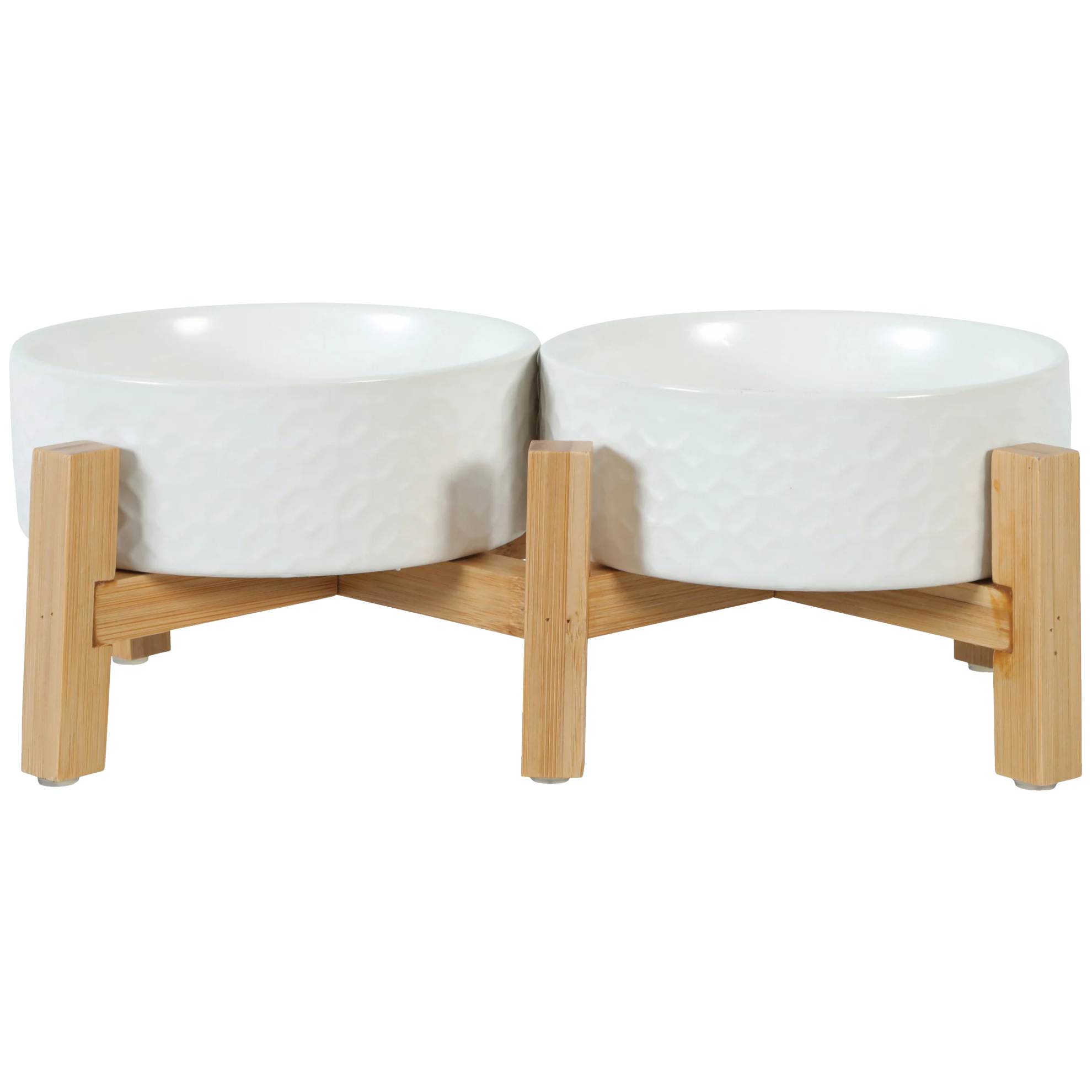 Stoneware bowl with bamboo stand