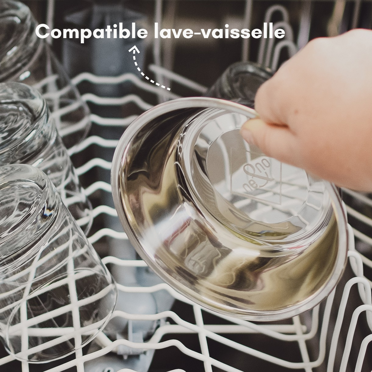 Set of 2 melamine and stainless steel bowls