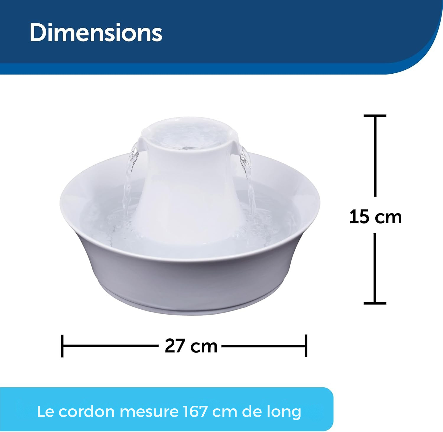 Fontaine à eau Drinkwell® Avalon en céramique 2 L pour chiens et chats