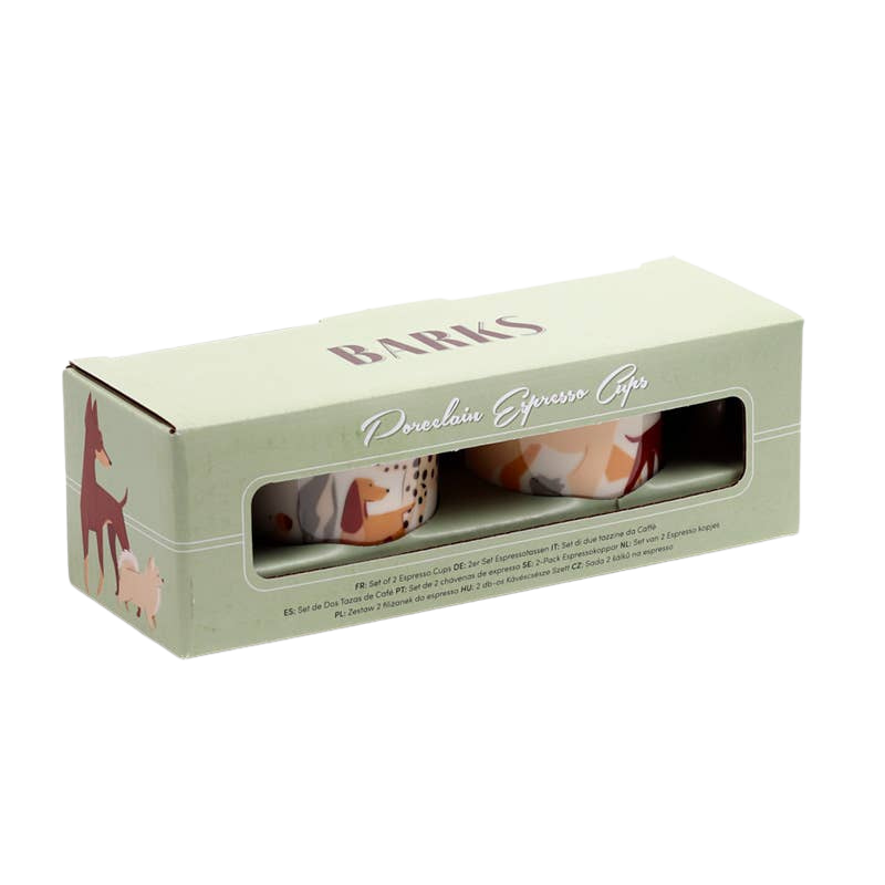 Lot de 2 tasses expresso motif chiens