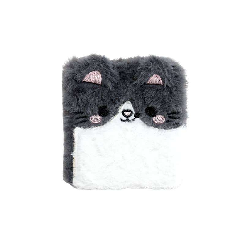 Carnet peluche Lola the Cat avec pochette et mini carnet