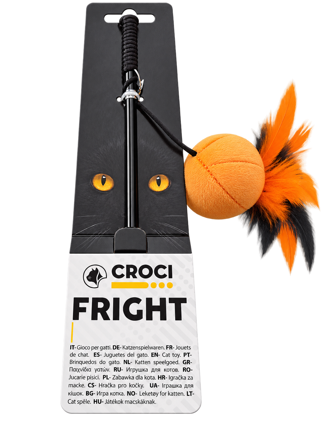 Canne à pêche Halloween citrouille pour chats