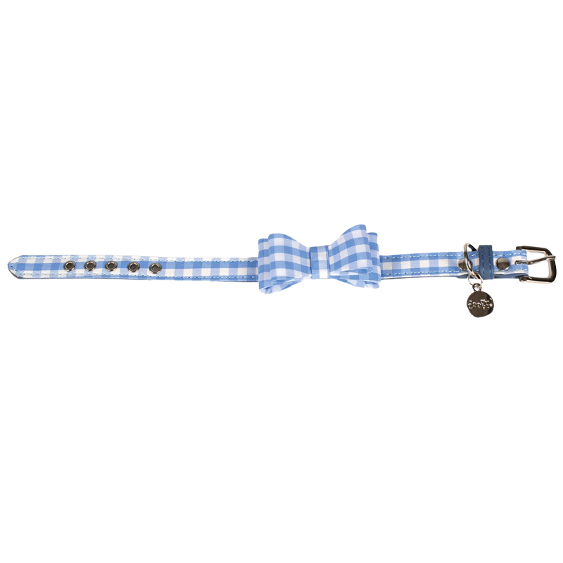 Collar Vichy con lazo para perros