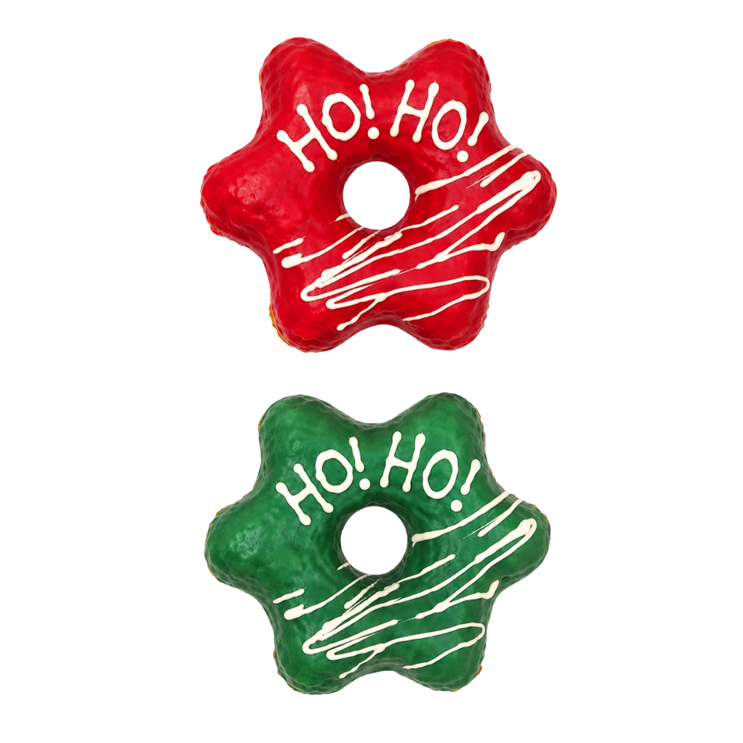 Donuts estrellas de Navidad de pato y pavo para perros