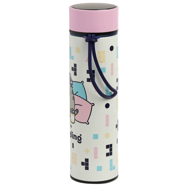 Pusheen Gaming insulated water bottle with digital thermometer