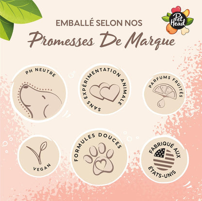 Lingettes nettoyantes parfum pêche pour chiens et chats