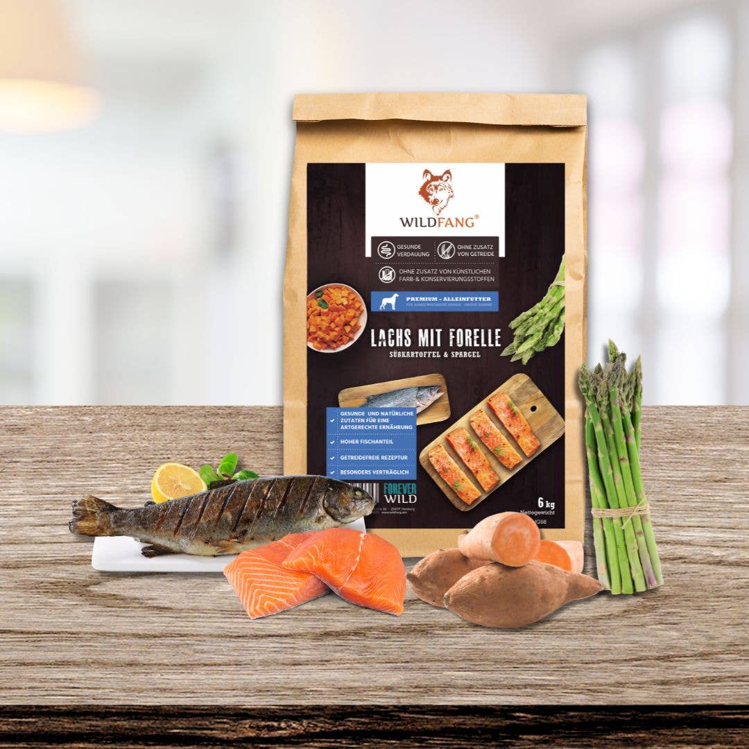 Croquettes au saumon et à la truite pour chiens adultes