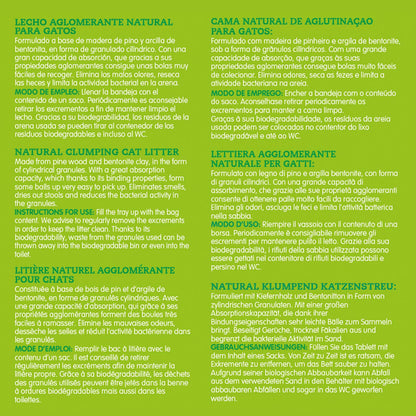 Litière agglomérante naturelle pin et bentonite