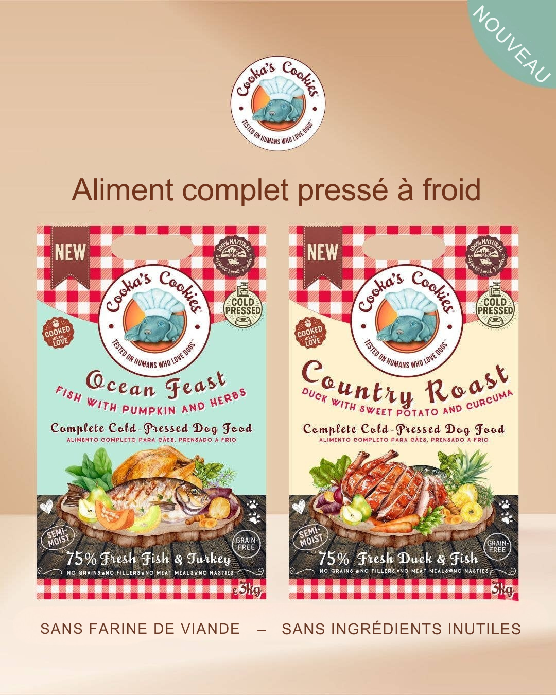 Semi-moist kibble, Country-style roast duck and fish
