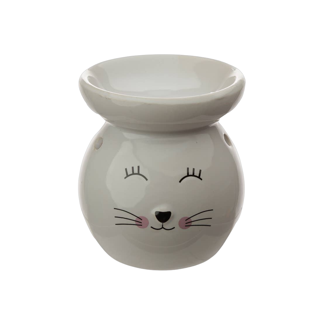 Ceramic oil burner with cat design