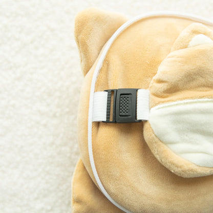 Coussin de voyage 2-en-1 Shiba Inu avec masque
