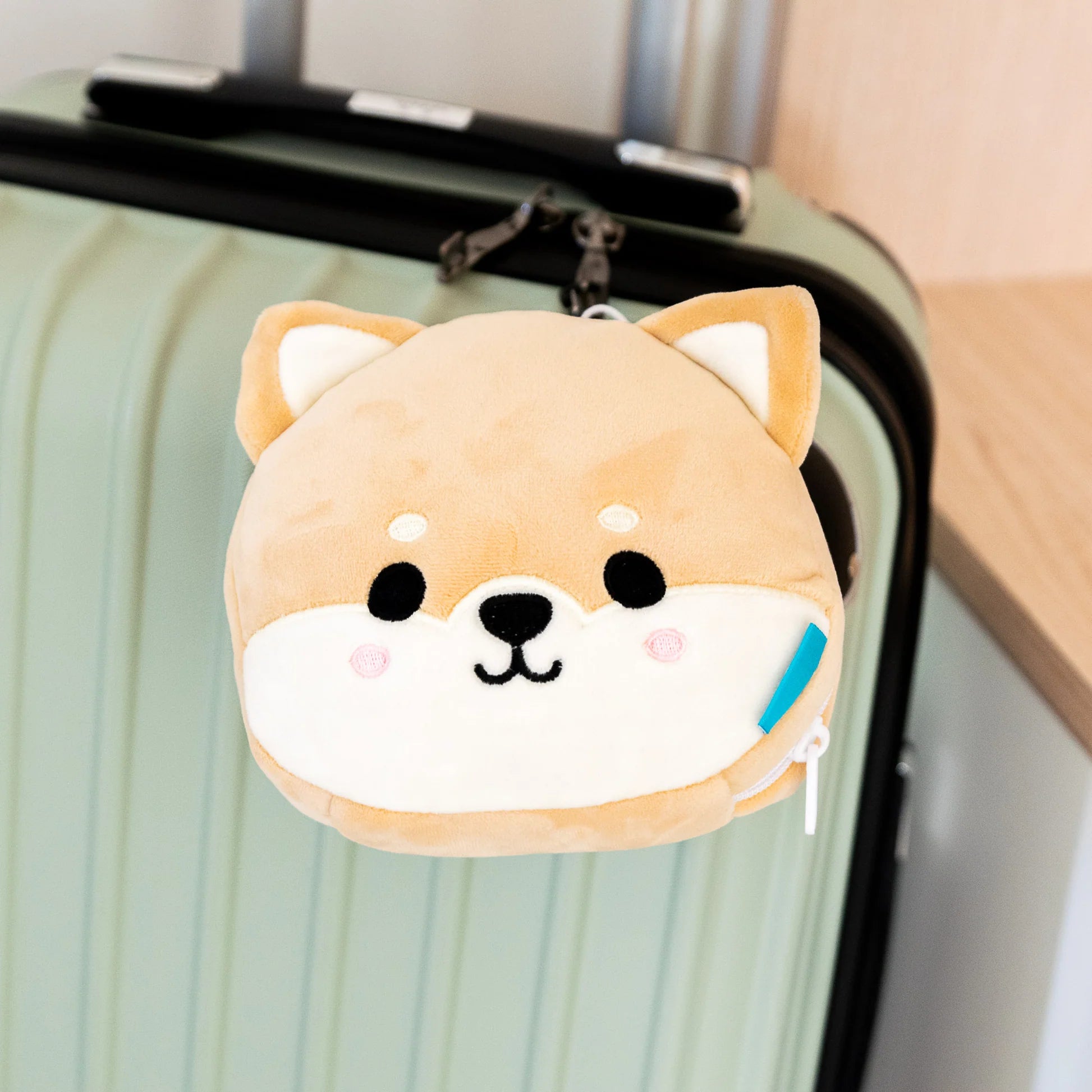 2-in-1 Shiba Inu Travel Pillow with Mask