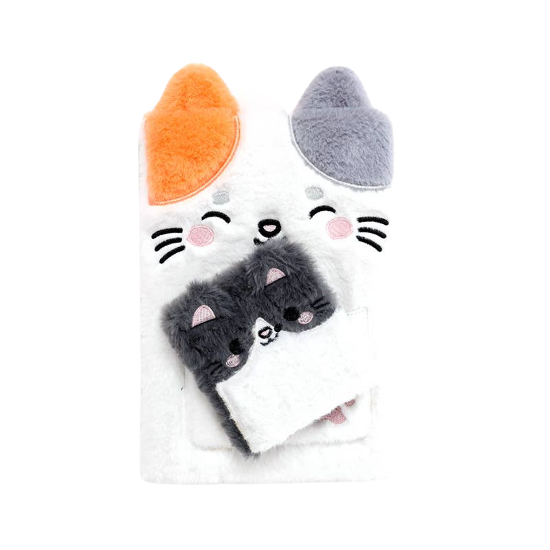 Lola the Cat plush notebook with pocket and mini notebook