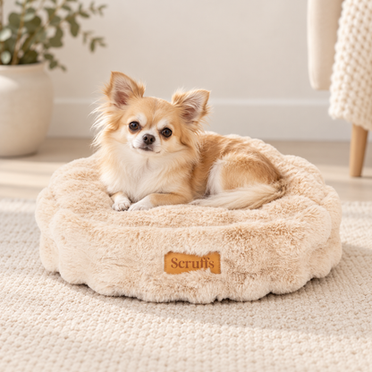 Coussin rond douillet pour chats et petits chiens