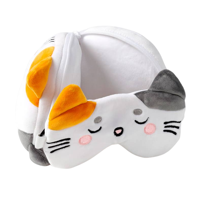 Lola the Cat 2-in-1 Travel Pillow with Mask