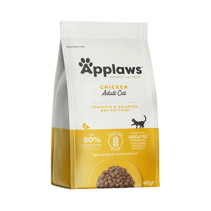Chicken-flavored kibble for adult cats