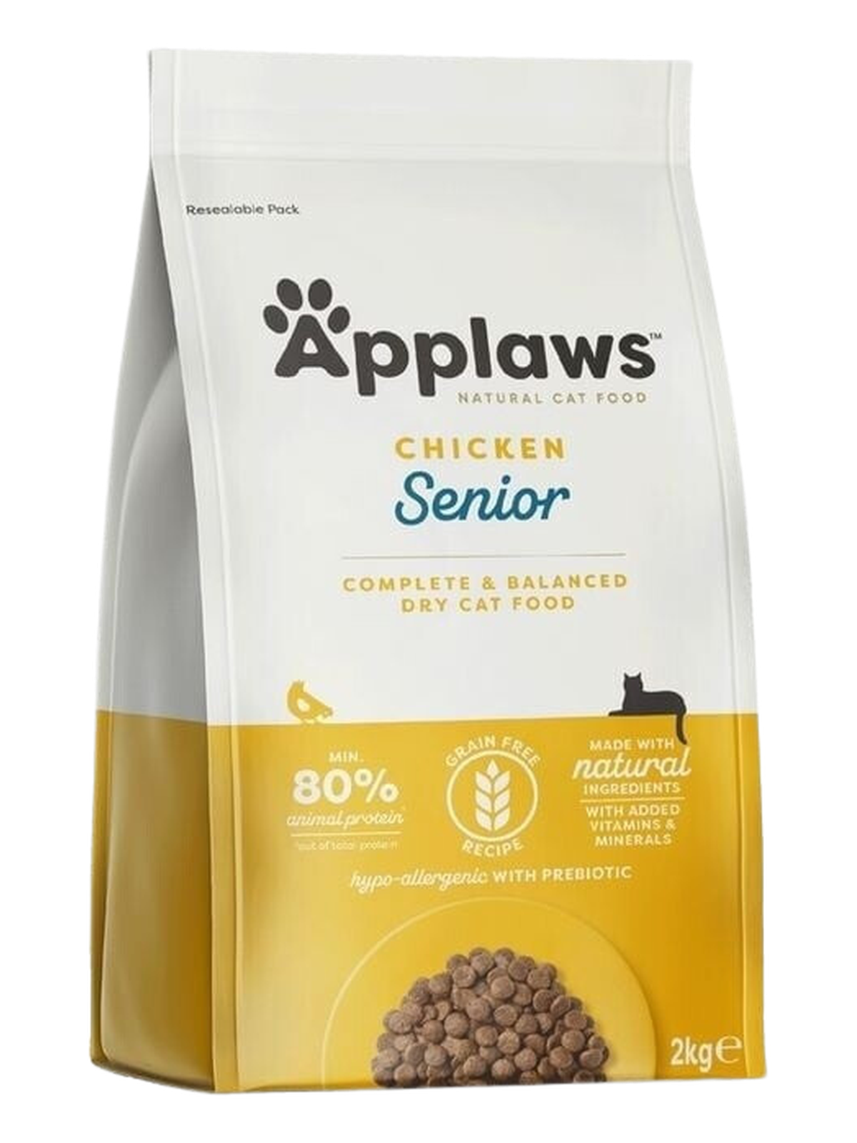 Chicken-flavored dry cat food for senior cats – 2 kg bag