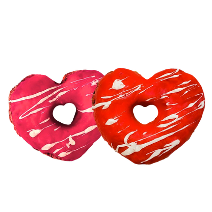 Valentine's Day heart-shaped donut biscuits for dogs