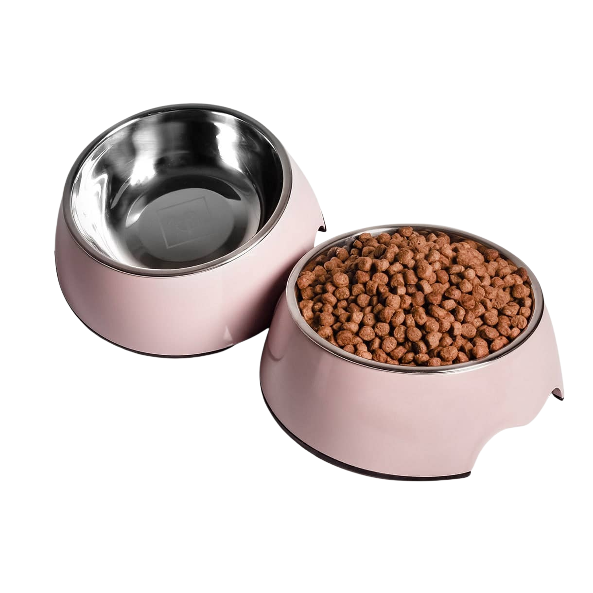 Set of 2 melamine and stainless steel bowls