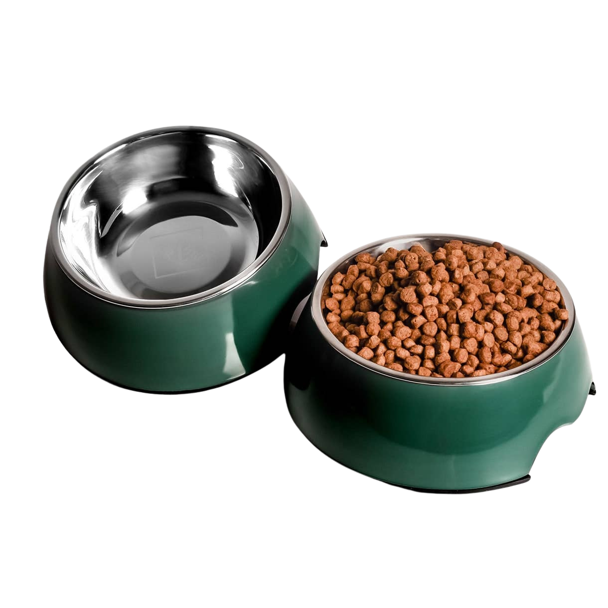 Set of 2 melamine and stainless steel bowls