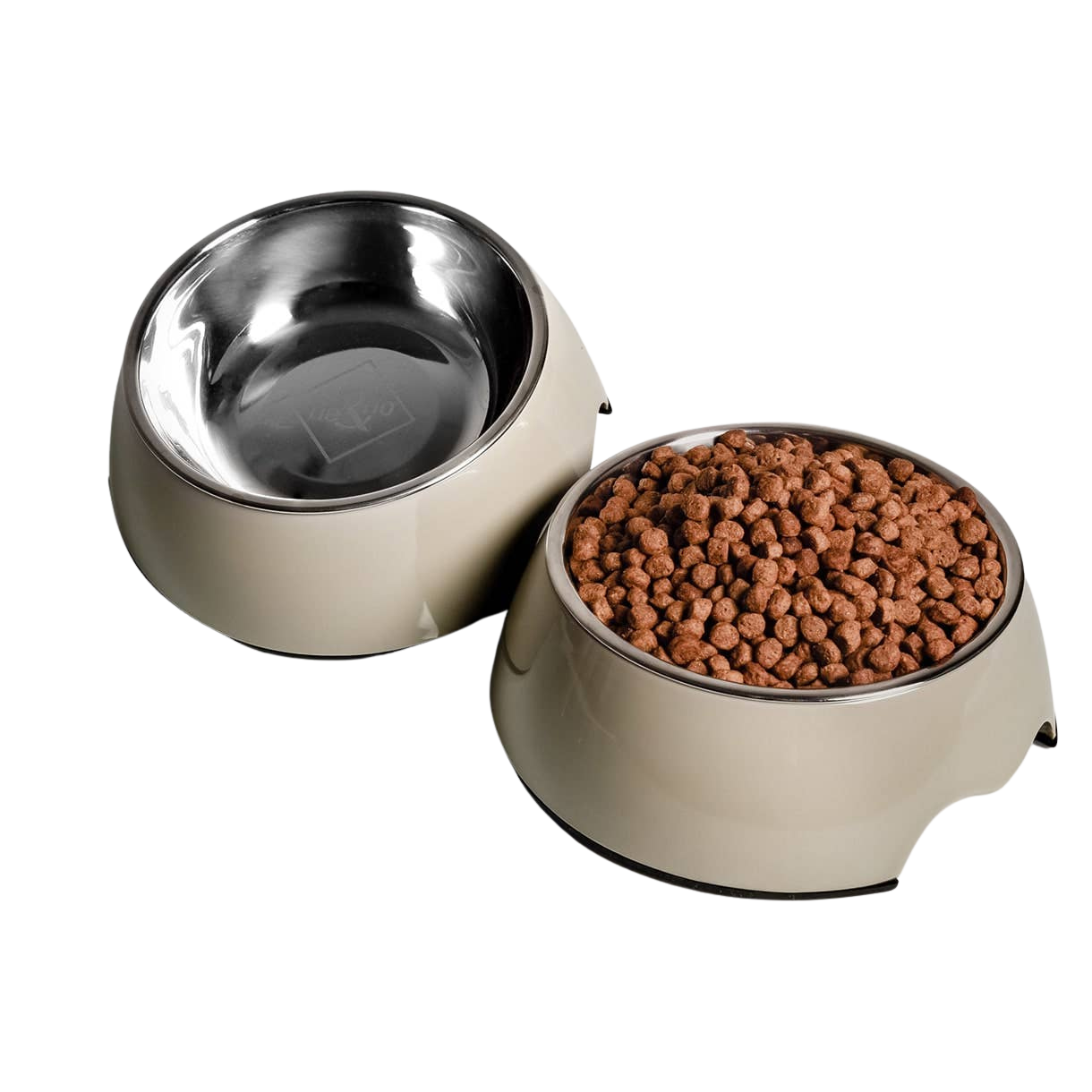 Set of 2 melamine and stainless steel bowls