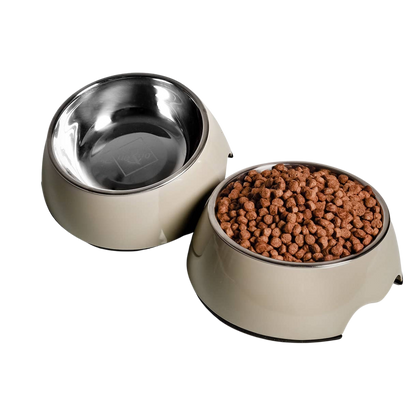 Set of 2 melamine and stainless steel bowls