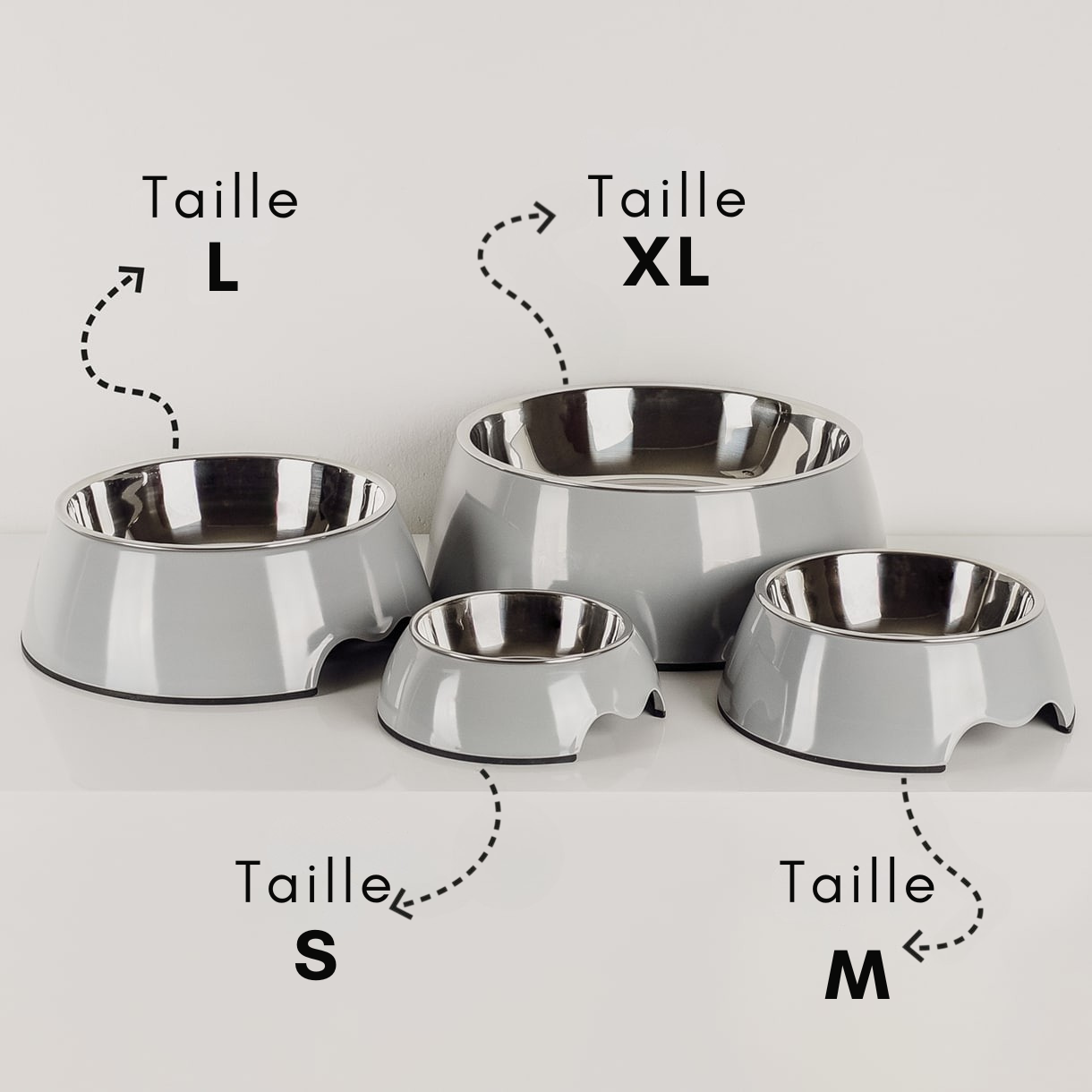 Set of 2 melamine and stainless steel bowls