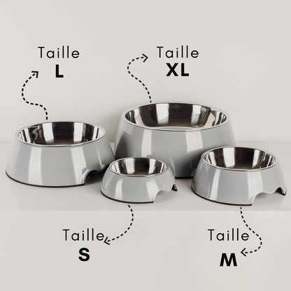 Set of 2 melamine and stainless steel bowls