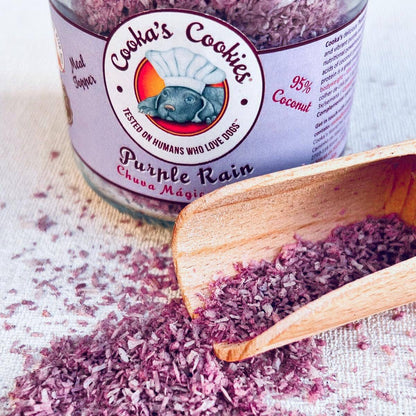 Coconut and purple sweet potato topping