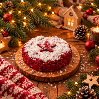 Red-Velvet-Weihnachtskuchenzubereitung für Hunde