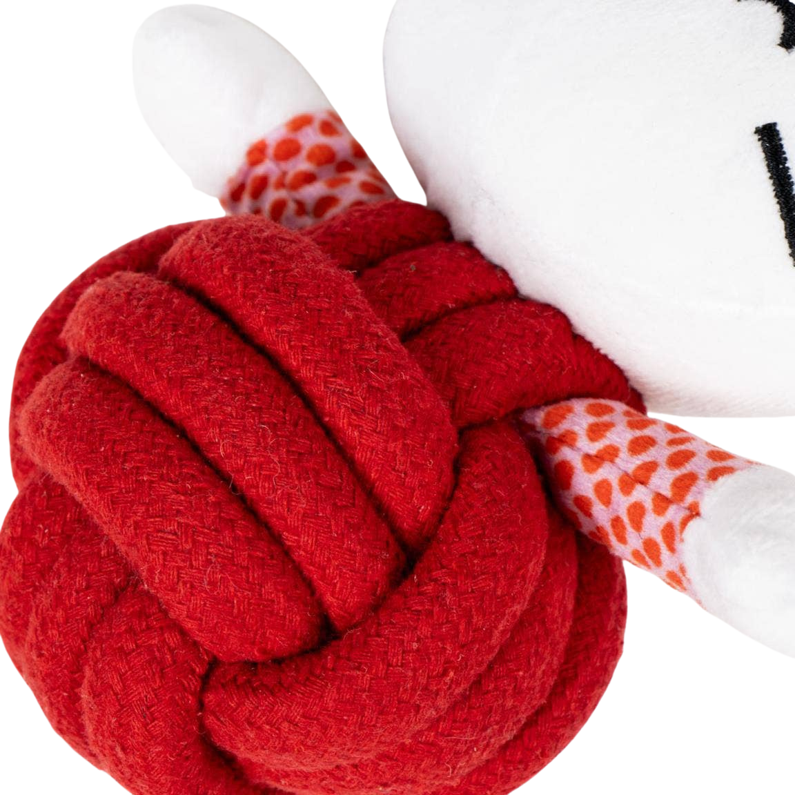 Hello Kitty plush and rope toy with squeaker