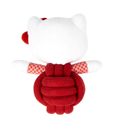 Hello Kitty plush and rope toy with squeaker