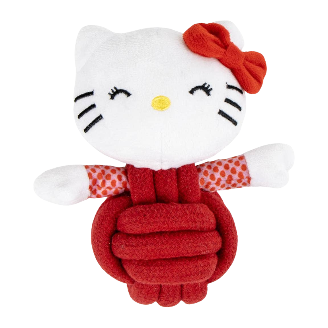 Hello Kitty plush and rope toy with squeaker