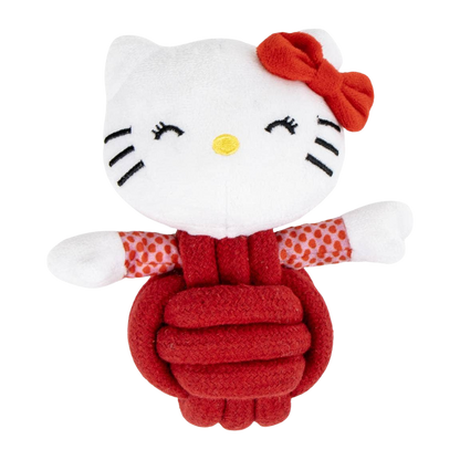 Hello Kitty plush and rope toy with squeaker