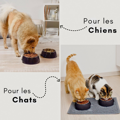 Set of 2 melamine and stainless steel bowls