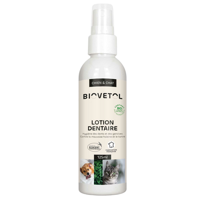 Lotion dentaire bio pour chiens et chats