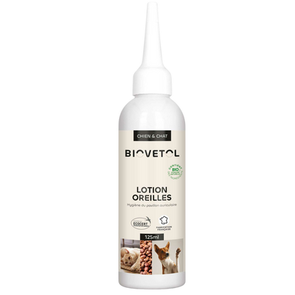Lotion nettoyante bio pour les oreilles des chiens et chats