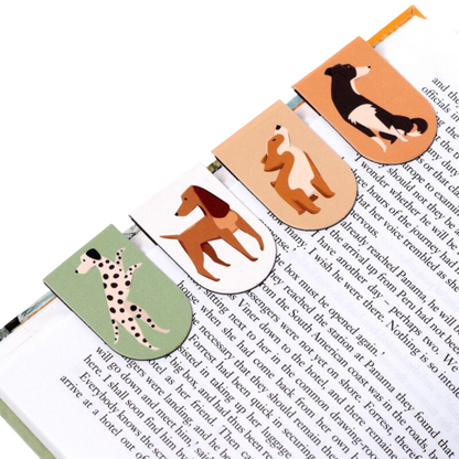 Lot de 4 marque-pages magnétiques chiens