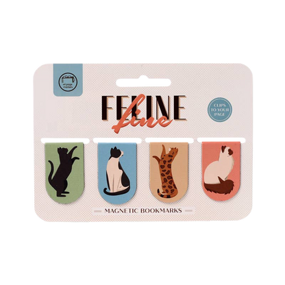 Set of 4 magnetic cat bookmarks