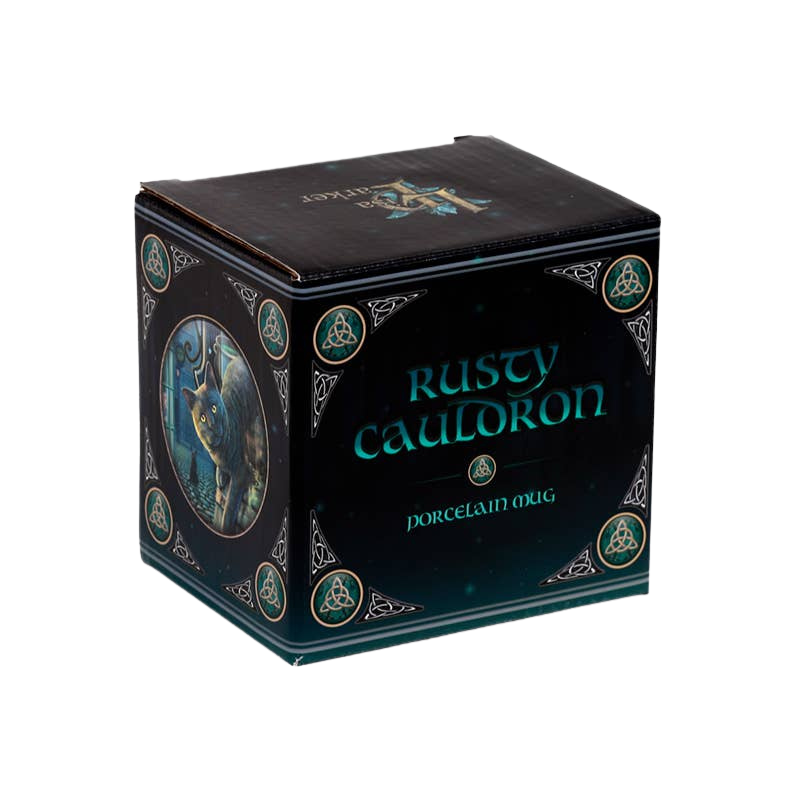 Mug en porcelaine chat et chaudron rouillé