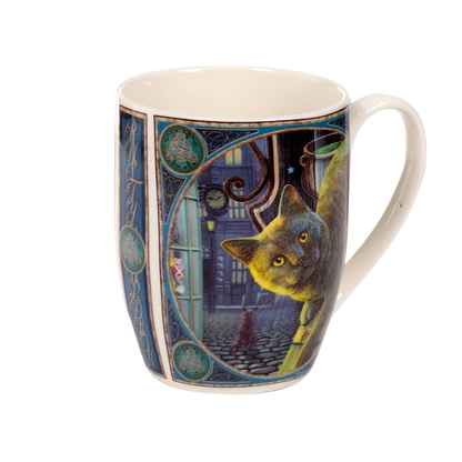 Mug en porcelaine chat et chaudron rouillé