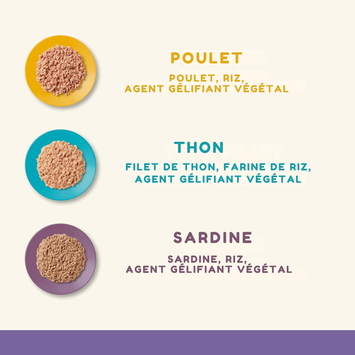 Multipack of varied recipes for crumbled food in jelly