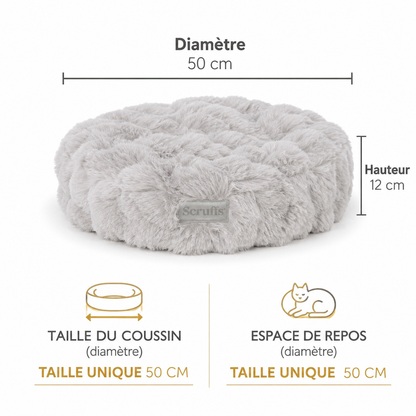 Coussin rond douillet pour chats et petits chiens