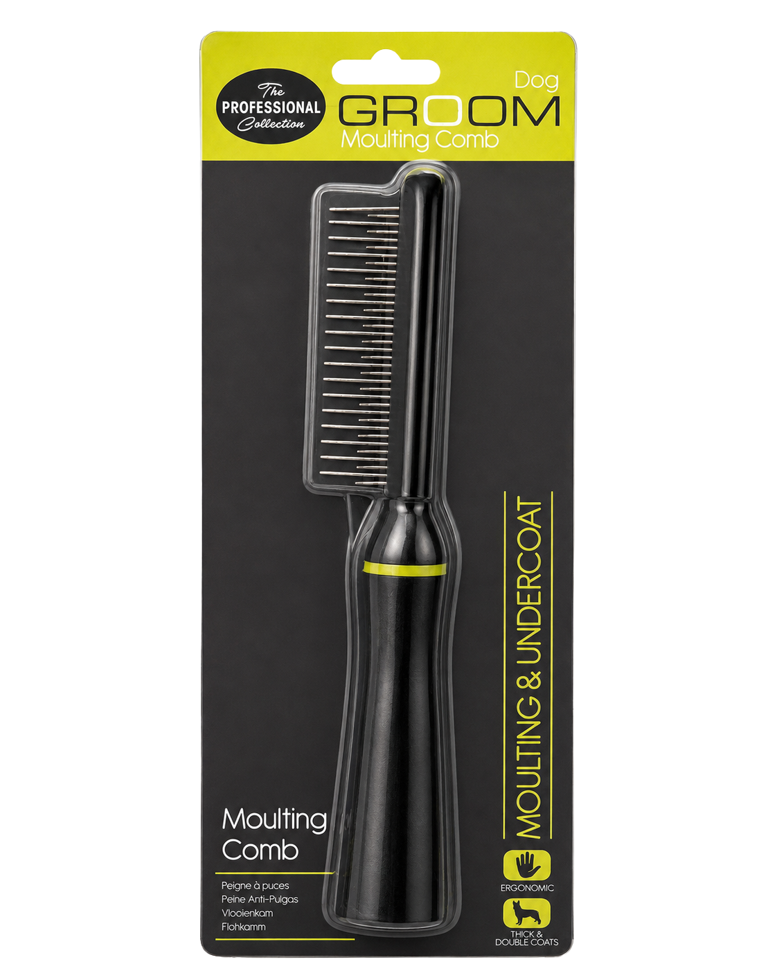 Double-coated dog shedding comb